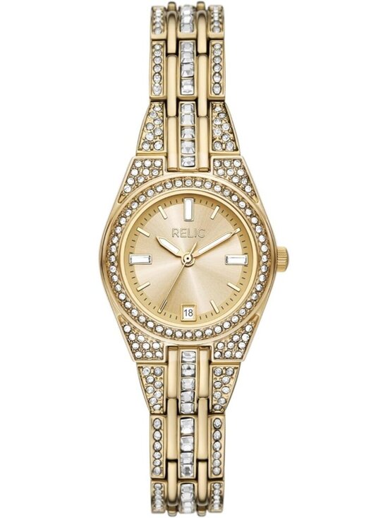 Relic Women\'s Gold Analog Quartz Fossil Queen\'s Court Diamond Round Luxury Watch main image 4